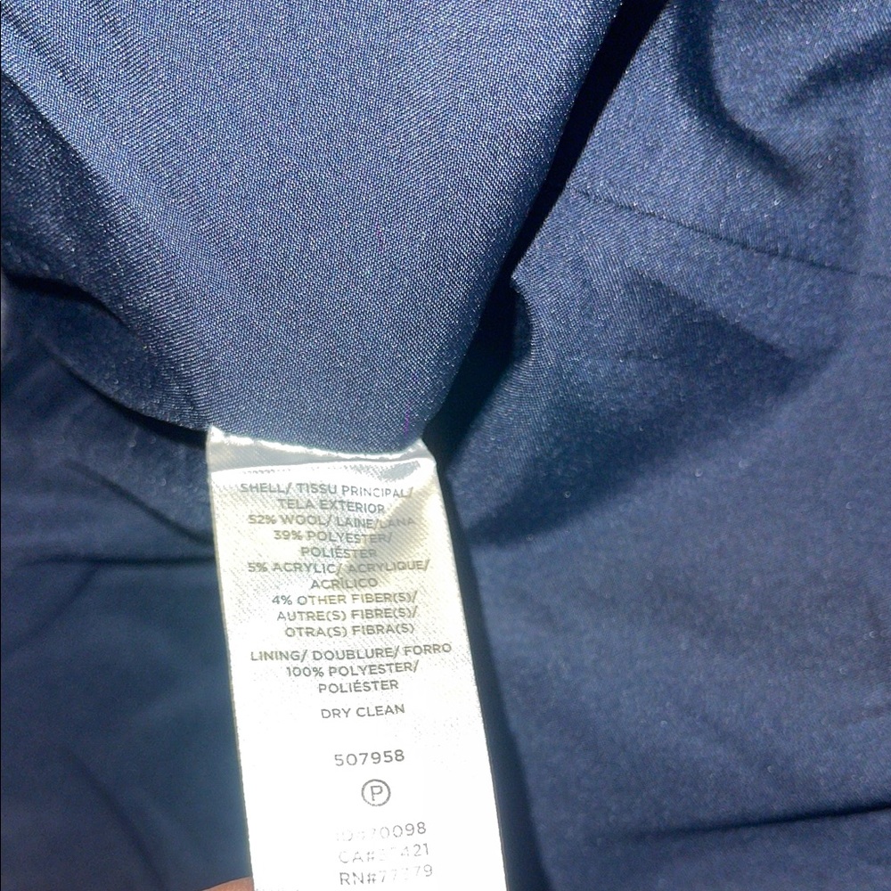 Ann Taylor Navy Plaid Trench Coat - Picture 10 of 12